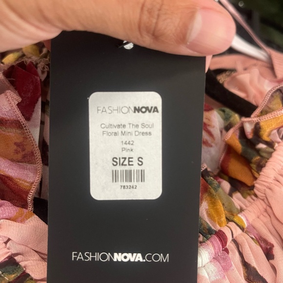 Fashion Nova Pink Floral Mini Dress with Ruffle Details - Picture 3 of 3